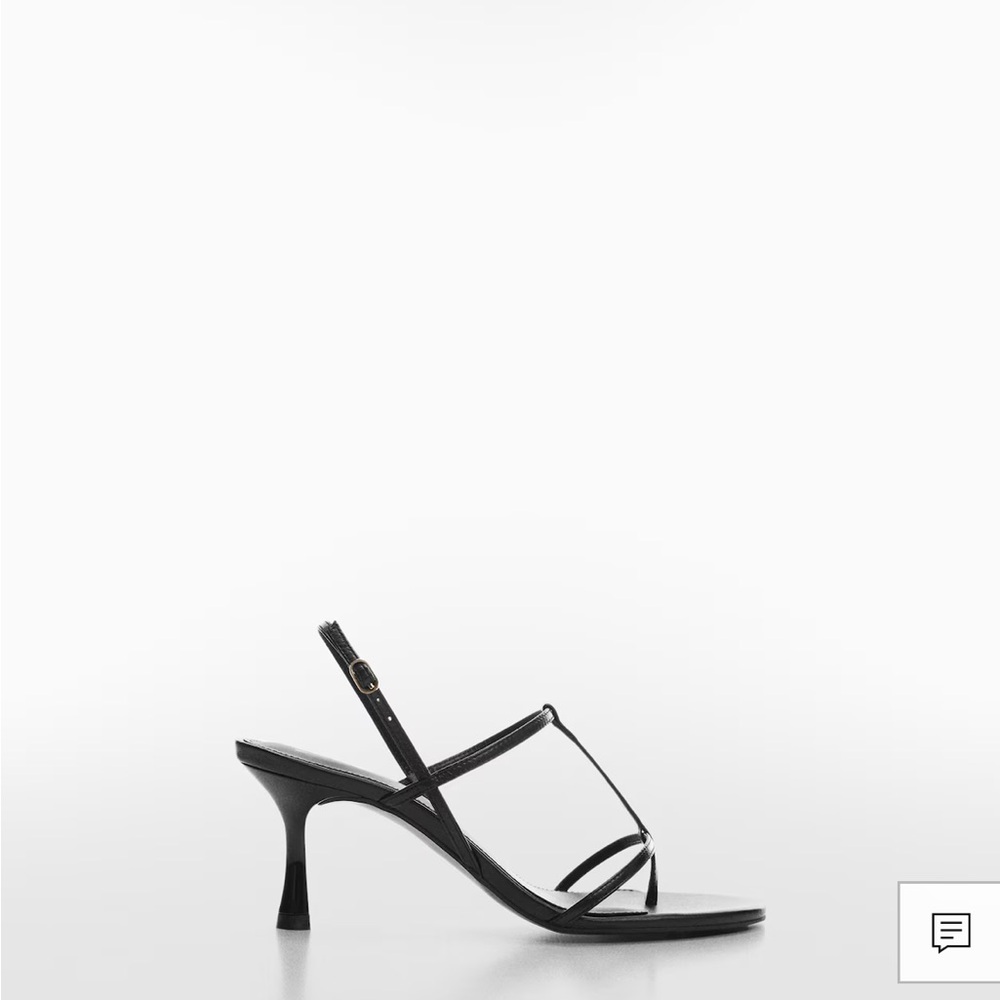 NWT Mango Heeled leather sandals with straps - Picture 2 of 11